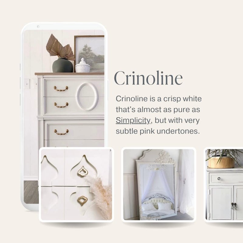 Country Chic Paint Country Chic All-in-One Chalk Paint for Furniture, Cabinets, Home Decor, Eco-Friendly, Matte Finish, Built-In Primer & Top Coat for Wood, Metal - No Wax Needed (Crinoline (Off White), Sample (4 oz)) - - Image 3